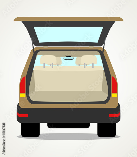 Simple cartoon of an empty car baggage