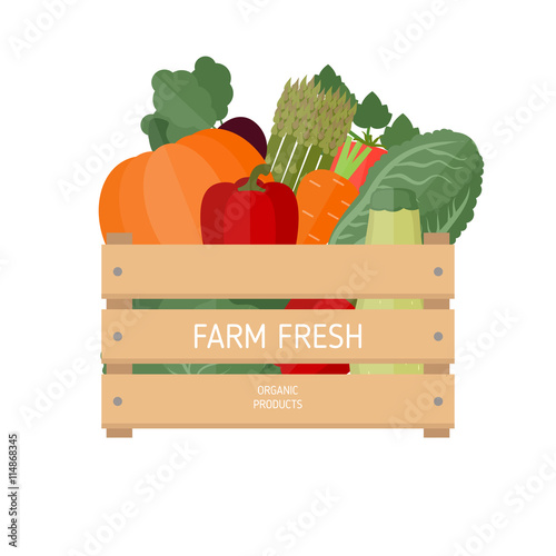Fresh vegetables in a box.