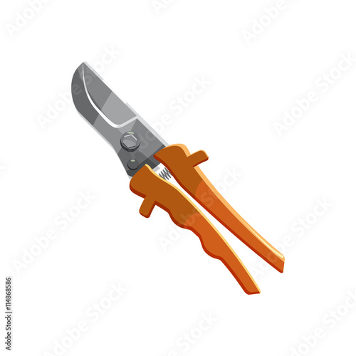 Garden shears icon in cartoon style isolated on white background. Gardening symbol