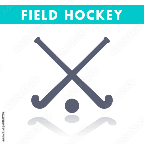 Field Hockey icon isolated on white, vector illustration