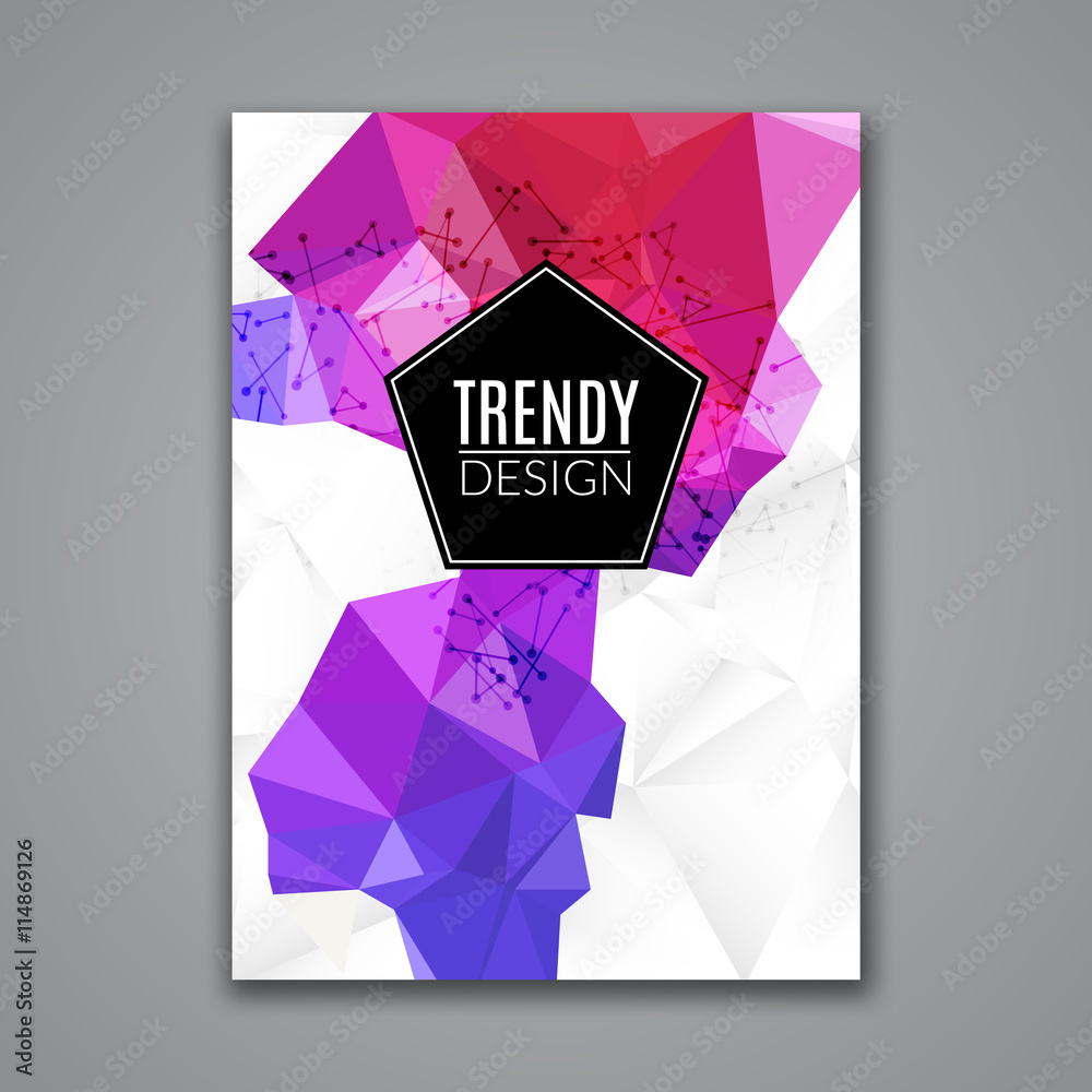 Cover Report Business Colorful Triangle Polygonal Geometric pattern Design  Background, Cover Magazine, Brochure Book Cover Template, vector  illustration Stock Vector | Adobe Stock