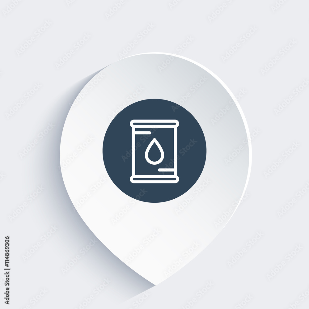 oil barrel line icon on mark, vector illustration oil barrel line icon on mark, vector illustration