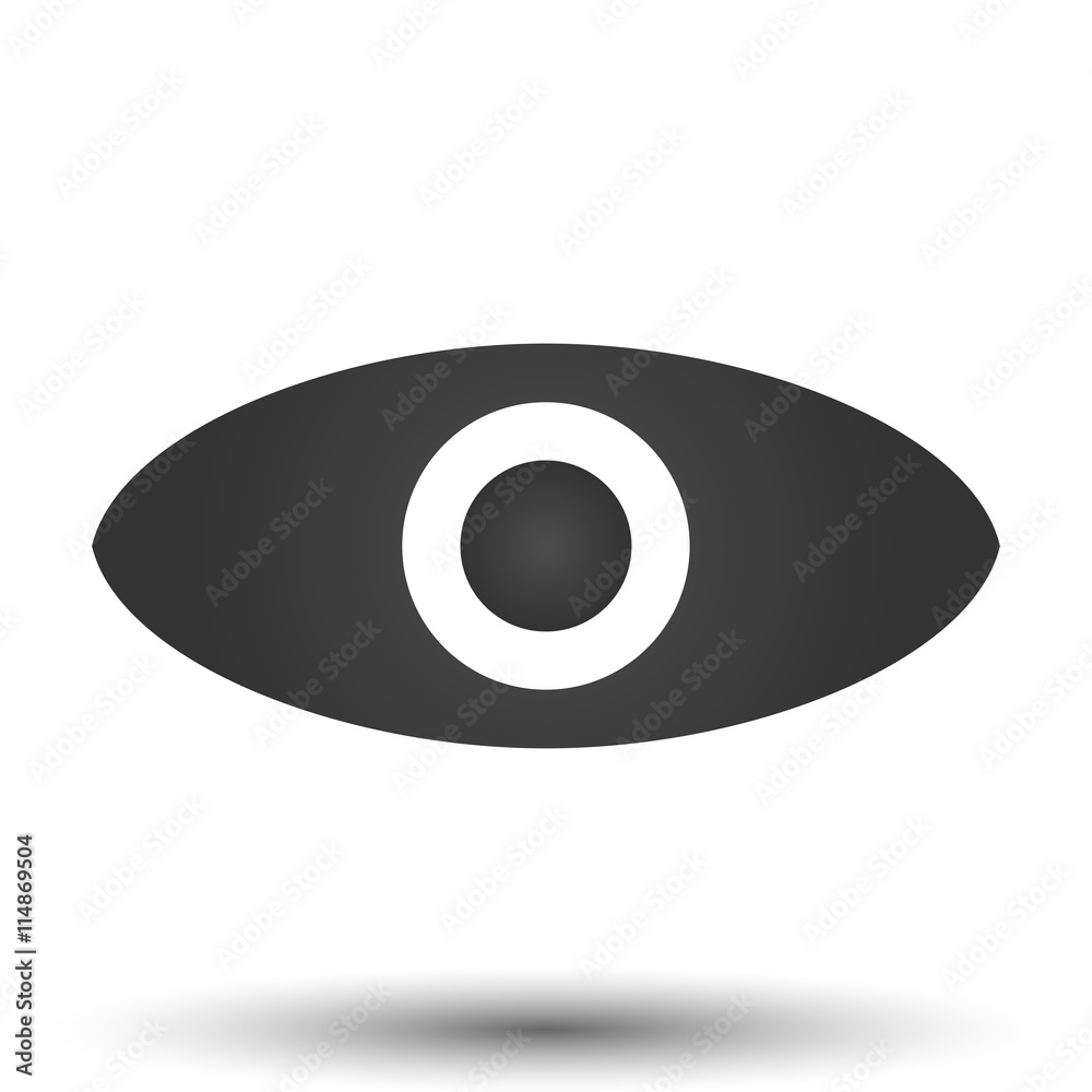 Eye icon. Simple flat logo of eye isolated on white background. Vector illustration. Eye icon. Simple flat logo of eye isolated on white background. Vector illustration.