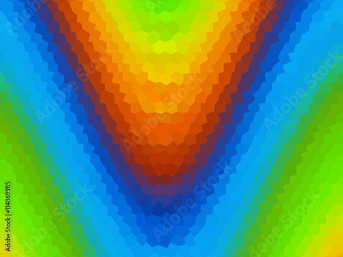 Waves low poly hexagon style vector mosaic background