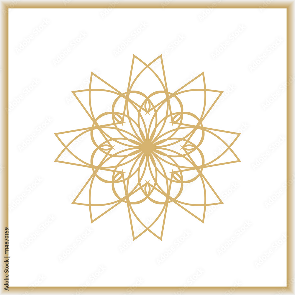 Gold mandala or geometrical element for decoration