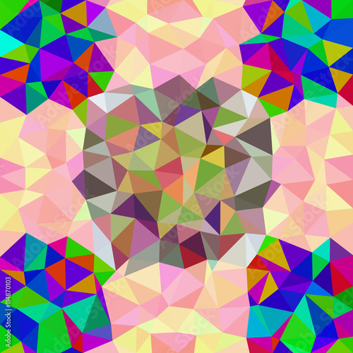 Kaleidoscopic low poly triangle style vector mosaic background