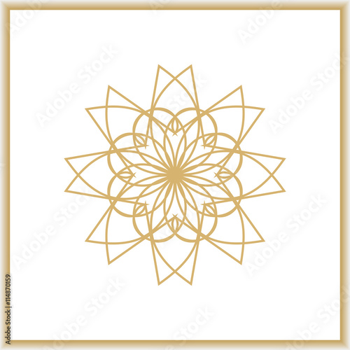 Gold mandala or geometrical element for decoration