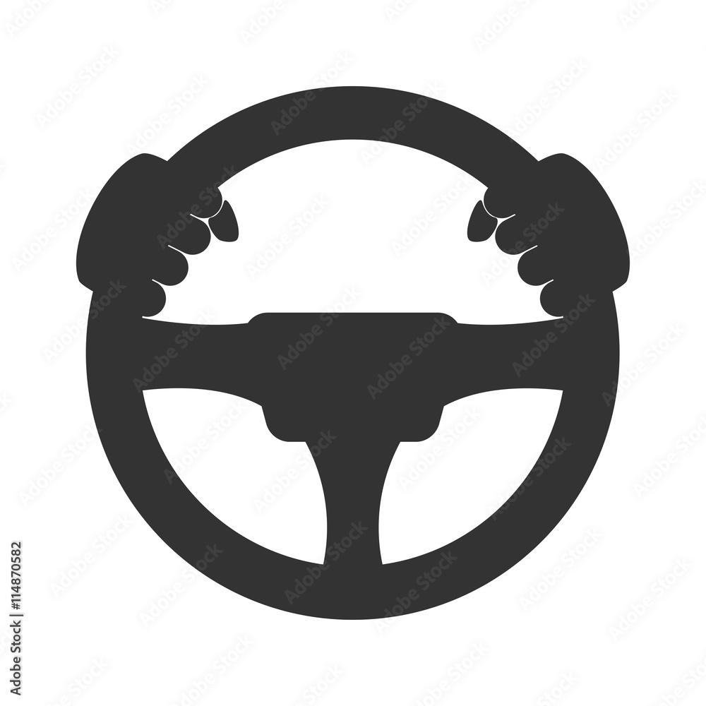 Steering Wheel Icon Flat