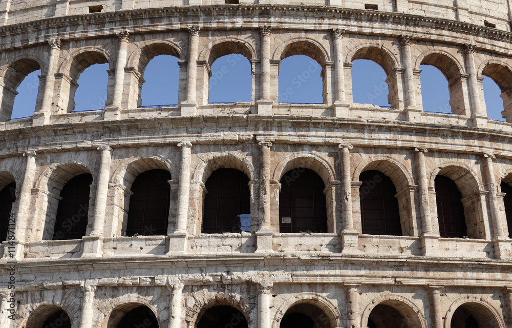 Closeup of the Roman Colosseum 