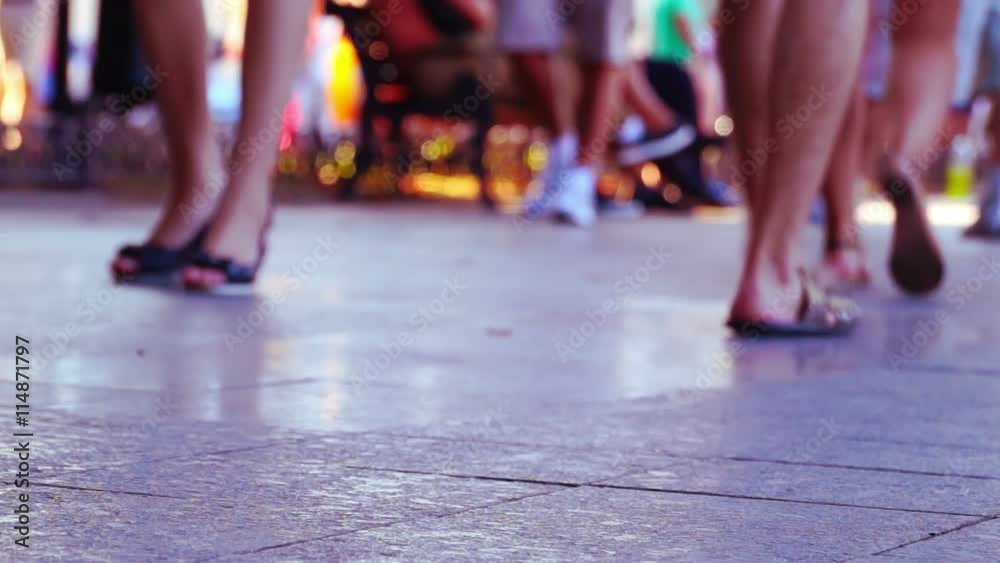 People Walking on Sidewalk. Legs. People Walking on Sidewalk. Legs.