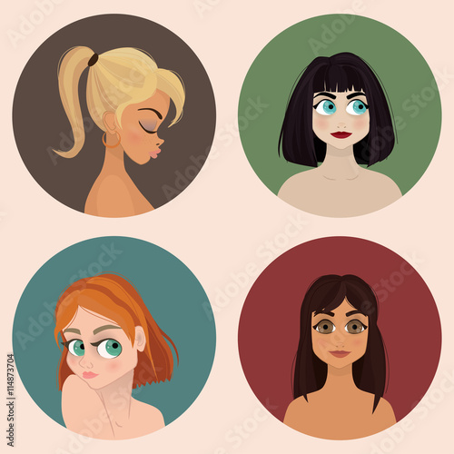 Character Design - Girls Illustration Set - vector