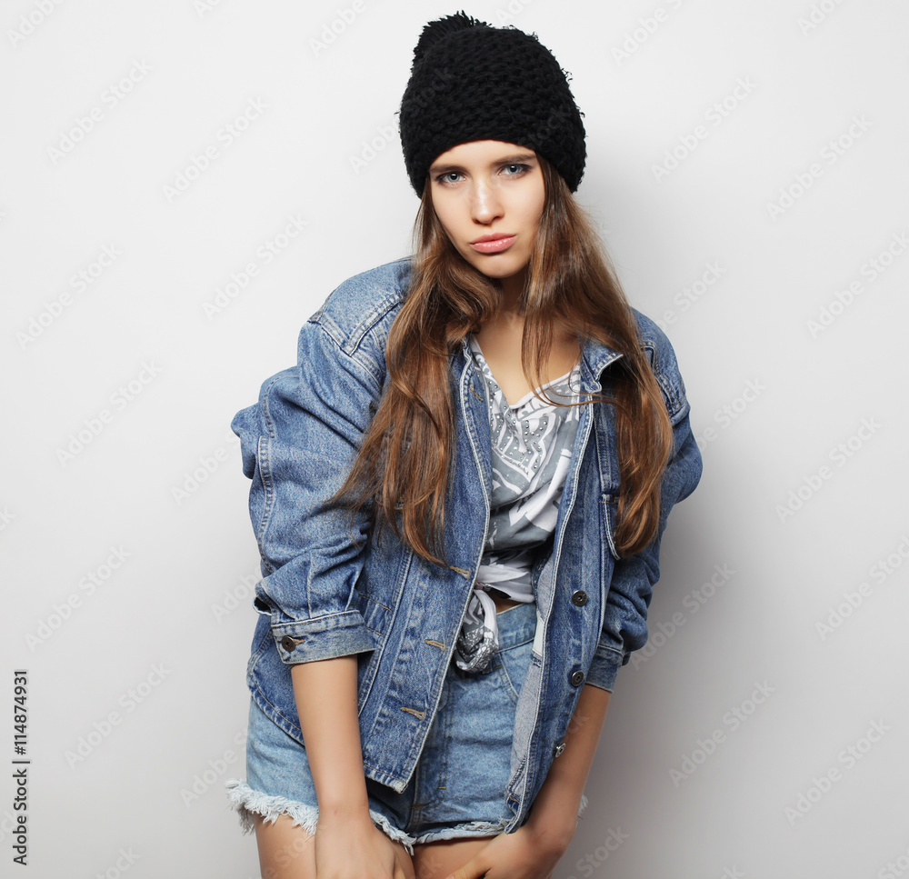 studio portrait of beautiful young brunette woman studio portrait of beautiful young brunette woman