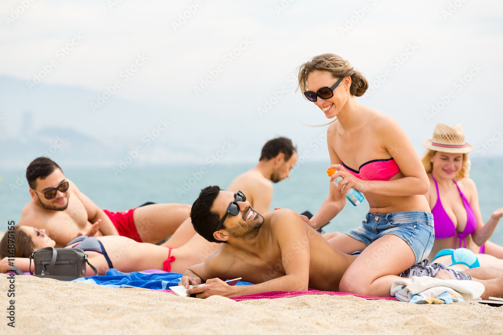 People resting on a beach