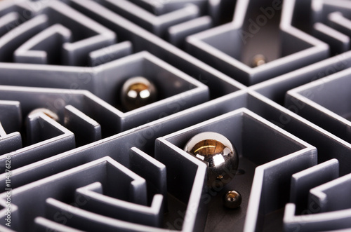 Close up of a grey labyrinth or maze