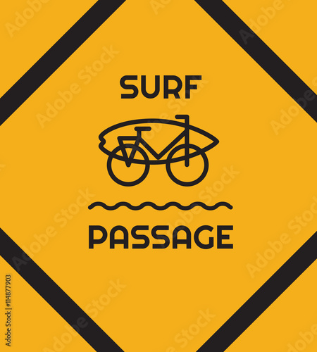 Surf, Panneau, icône, pictogramme, sport, spot, vélo, Mer, Ocean, signalisation, danger