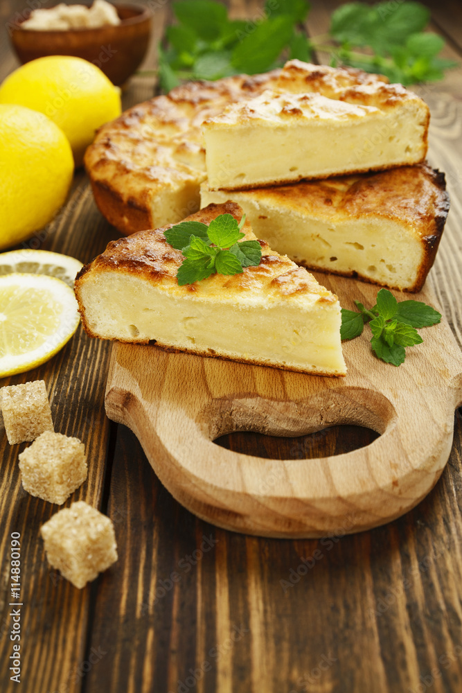 Lemon casserole with ricotta