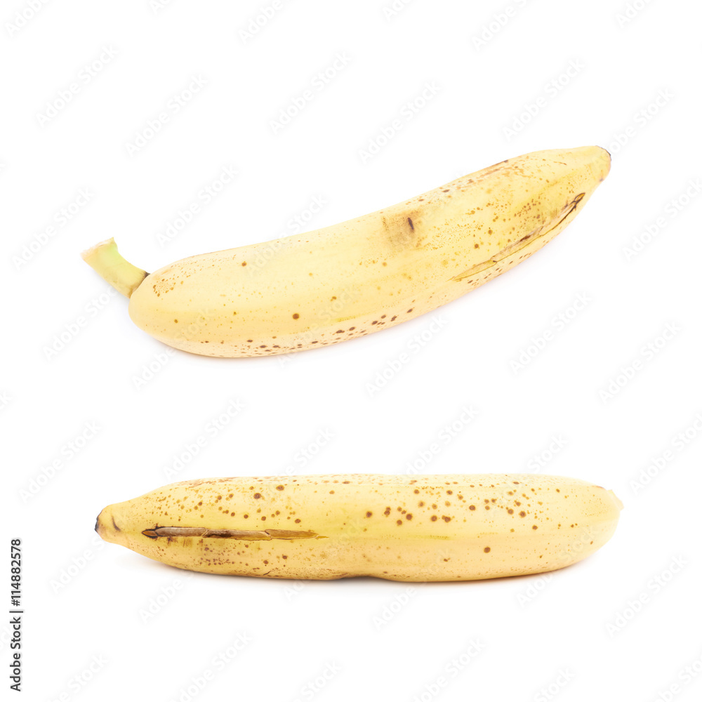 Single spotted banana isolated