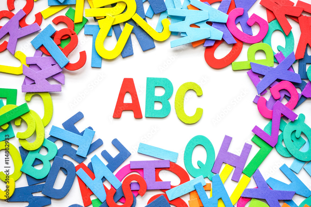 colorful wooden letter with white background colorful wooden letter with white background