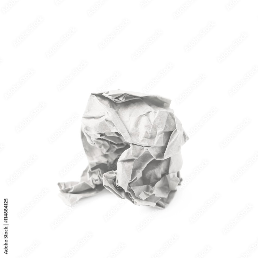Crumbled paper ball isolated Crumbled paper ball isolated