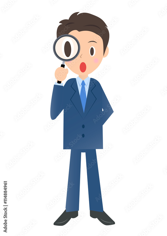 検索するビジネスマン 男性会社員のイラスト素材 検索するビジネスマン 男性会社員のイラスト素材