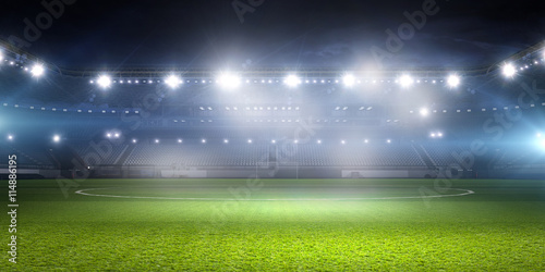 Football stadium in lights . mixed media © Sergey Nivens