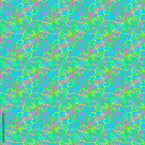 Multicolor thin line abstract bright seamless pattern