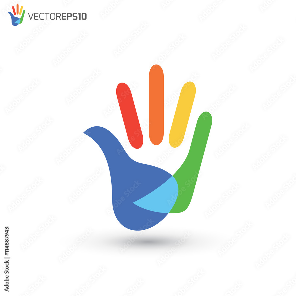 Obraz premium Colorful Hand Logo