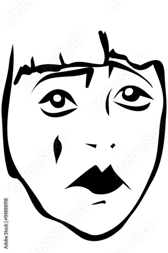 sad white clown