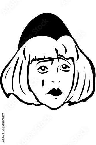 sad white clown