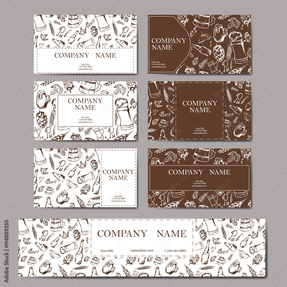 Fototapeta premium Beer menu. Retro card or flyer. Restaurant theme. Vector illustr