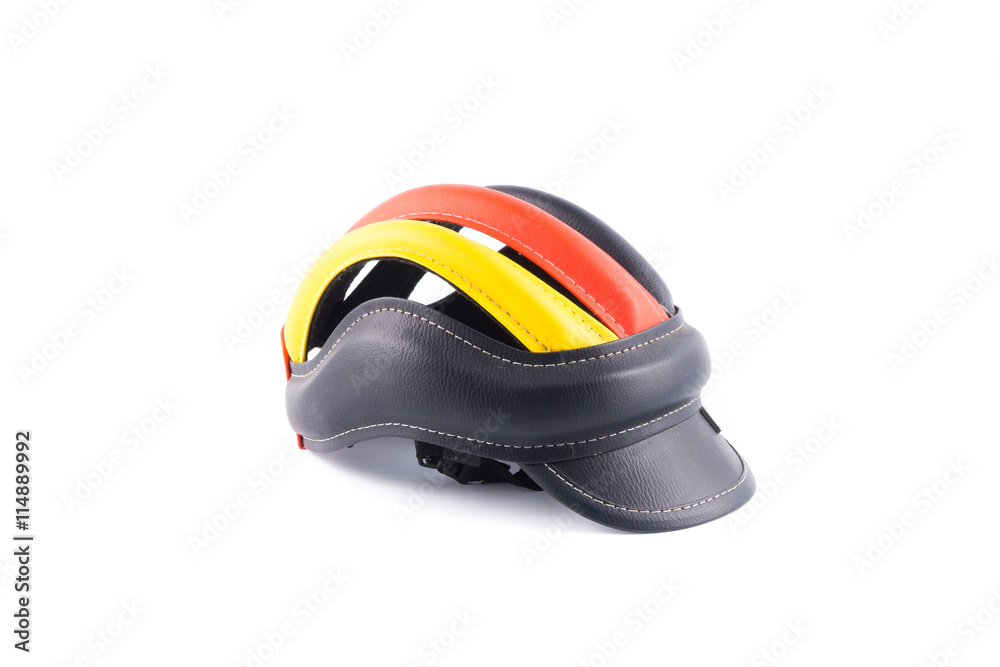 Fototapeta premium Helmets for bicycling Germany On a white background