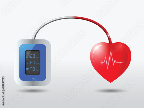 Automatic blood pressure monitor with healthy heart