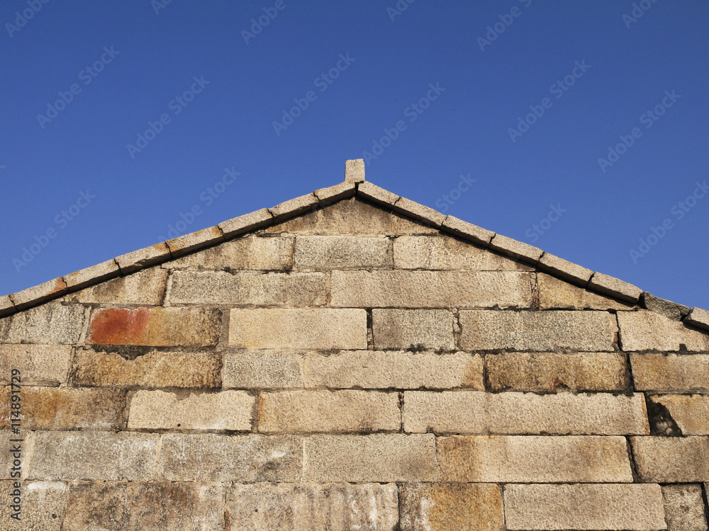 Stone wall corner of building
