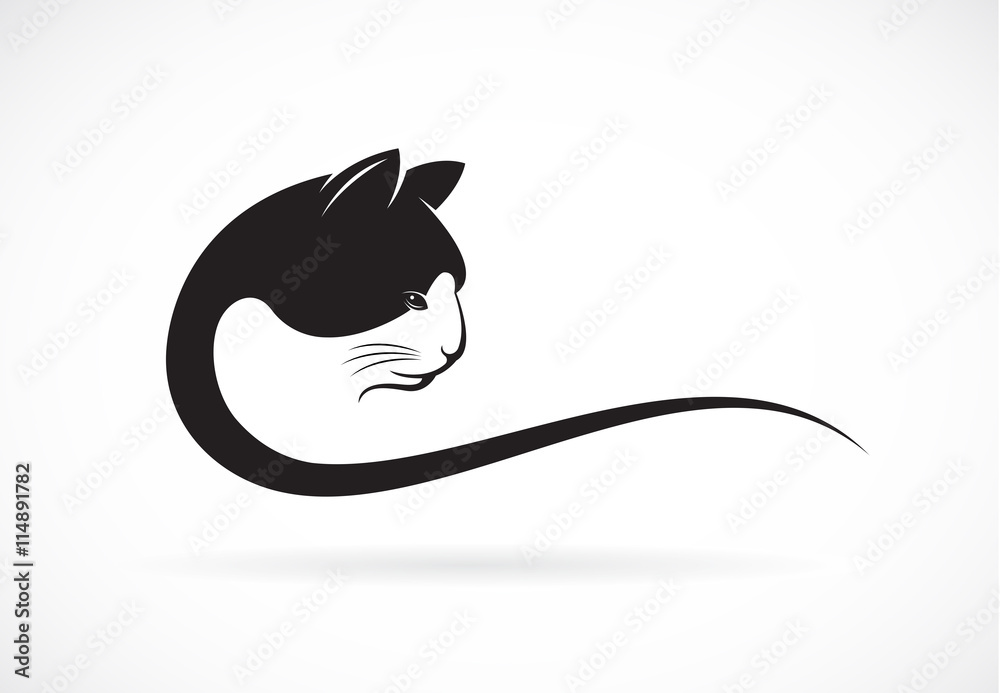 Vector image of an cat face design on white background, Vector c Stock
