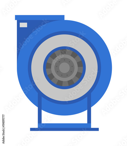 Industrial fan to remove water damage. Technology electric cooling power equipment industrial fan. Vector ventilation turbine industrial fan cold conditioner vent engine blade condition construction.