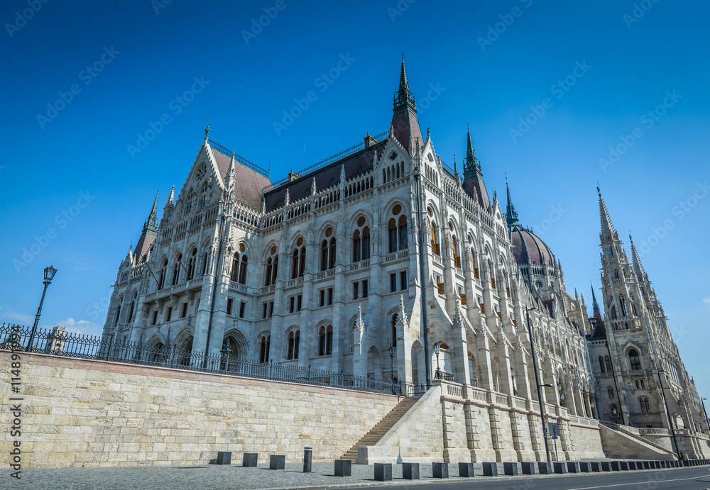 Parliament building in Budapest in sunny ,summer day .Hungary