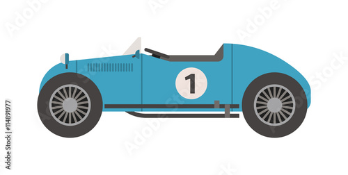 Race retro sport car. Supercar tuning retro sport car and flat style vector retro sport car illustration isolated on white background. Retro sport car vehicle automobile classic transport design.