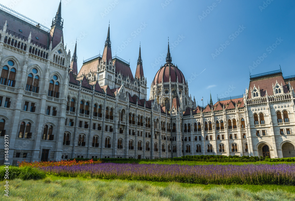 Parliament building in Budapest in sunny ,summer day .Hungary