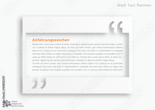 White Quotation Marks_German Text Frame #Vector Graphic