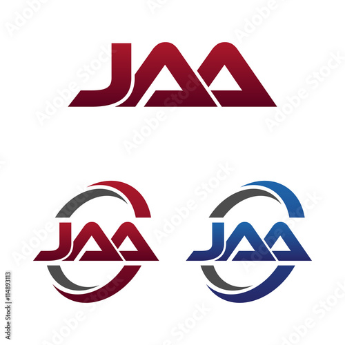 Modern 3 Letters Initial logo Vector Swoosh Red Blue jaa