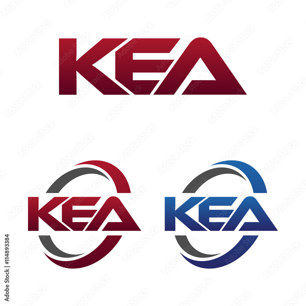 Modern 3 Letters Initial logo Vector Swoosh Red Blue kea Modern 3 Letters Initial logo Vector Swoosh Red Blue kea