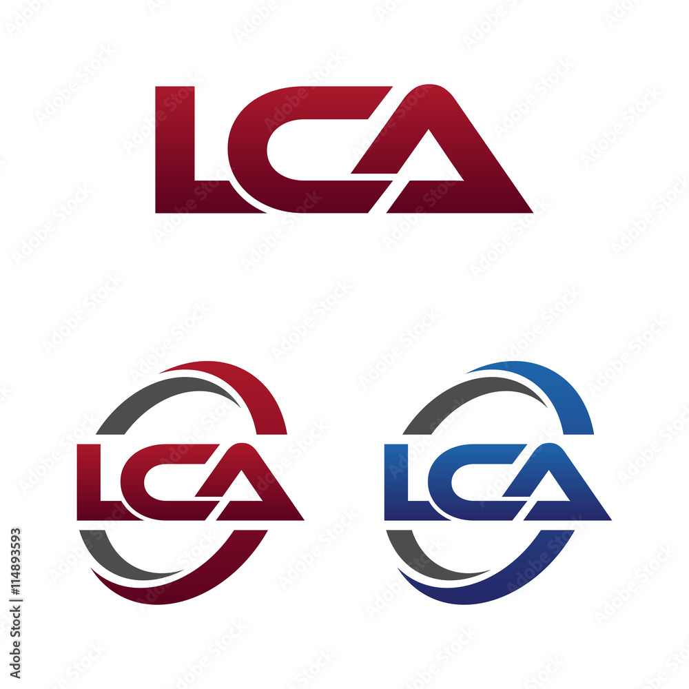 Modern 3 Letters Initial logo Vector Swoosh Red Blue lca Modern 3 Letters Initial logo Vector Swoosh Red Blue lca