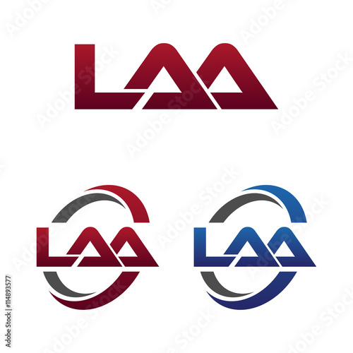 Modern 3 Letters Initial logo Vector Swoosh Red Blue laa photo