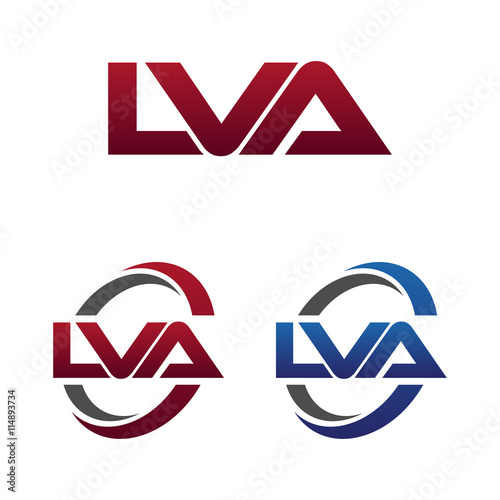 Modern 3 Letters Initial logo Vector Swoosh Red Blue lva photo