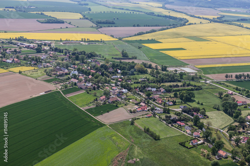 Fototapeta Naklejka Na Ścianę i Meble -  aerial view of the  harvest fields