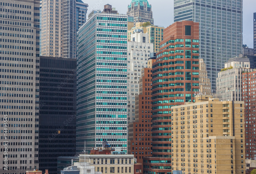 Apartment buildings of downtown New York City, USA