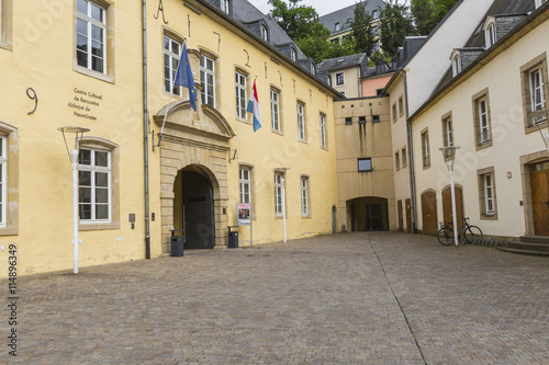  Narrow medieval street in beautiful town Luxembourg,