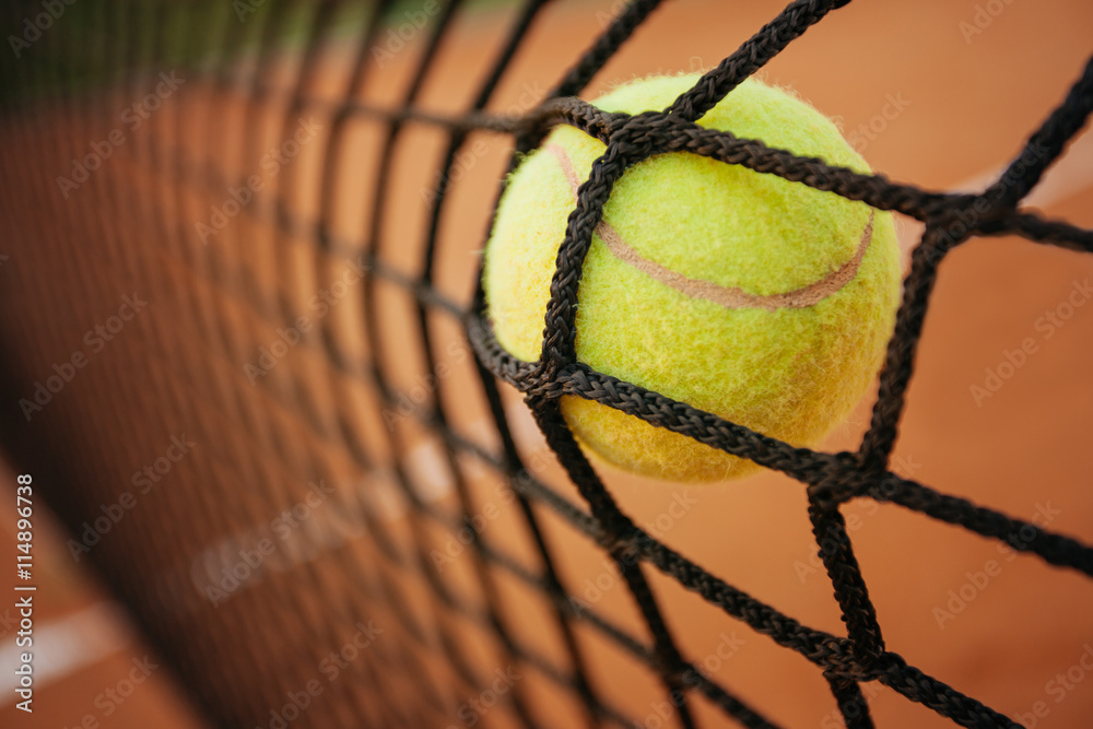 Photo & Art Print Tennis ball in net