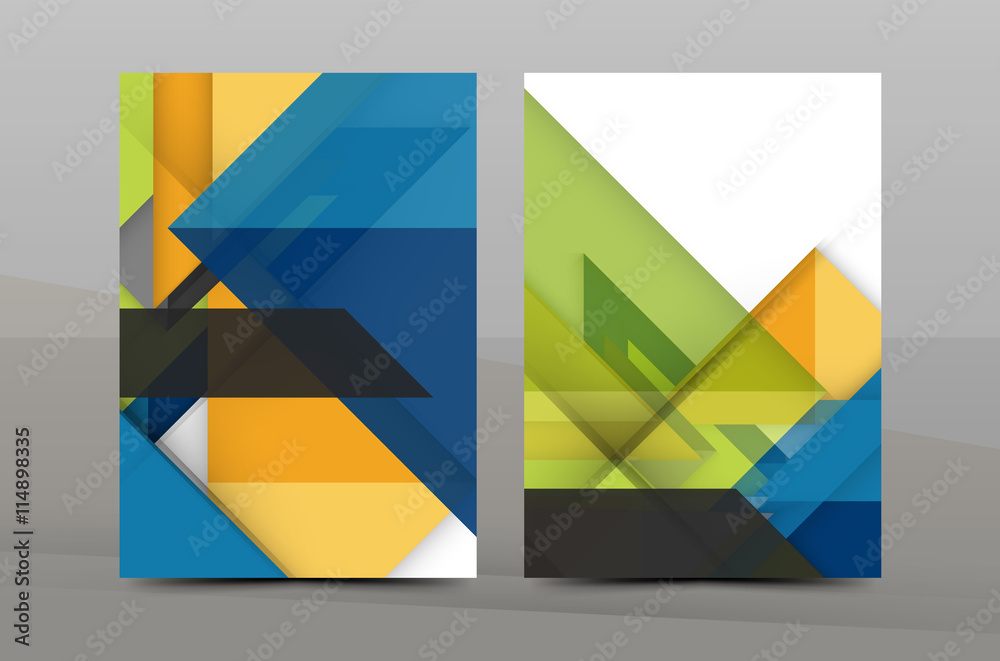 Colorful geometric A4 business print template