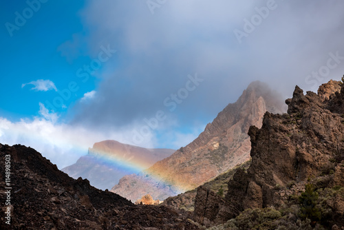 lava and rainbow Teide volcano Tenerife Canary © Kotangens